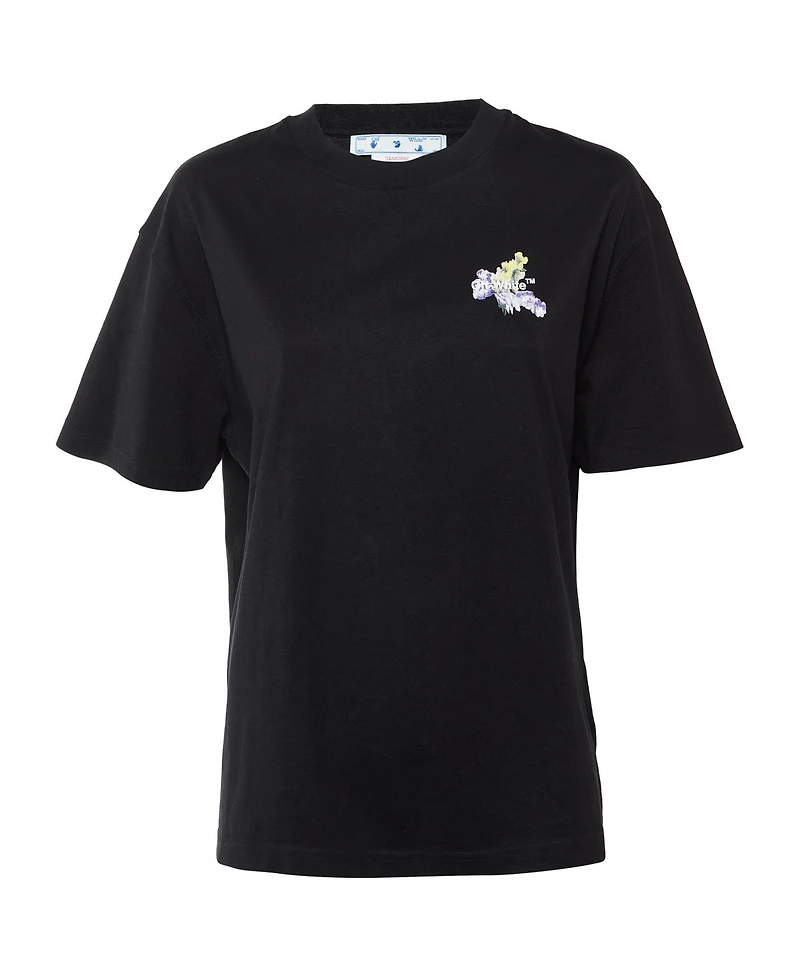 Pre-Owned Off-White Women's Floral Logo Cotton T-Shirt
