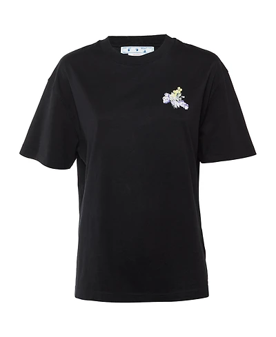 Pre-Owned Off-White Women's Floral Logo Cotton T-Shirt