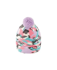 Deux par Deux Little and Big Girl 5 - 14 Winter Knit Hat with Pompom