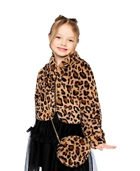 Deux par Kids & Baby Little and Big Girl 6-14 Faux Fur Jacket Leopard Print