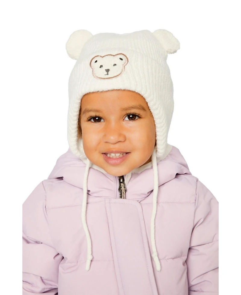 Deux par Deux Baby Unisex 3M-24M Winter Knit Hat with Ear Flaps and Ears