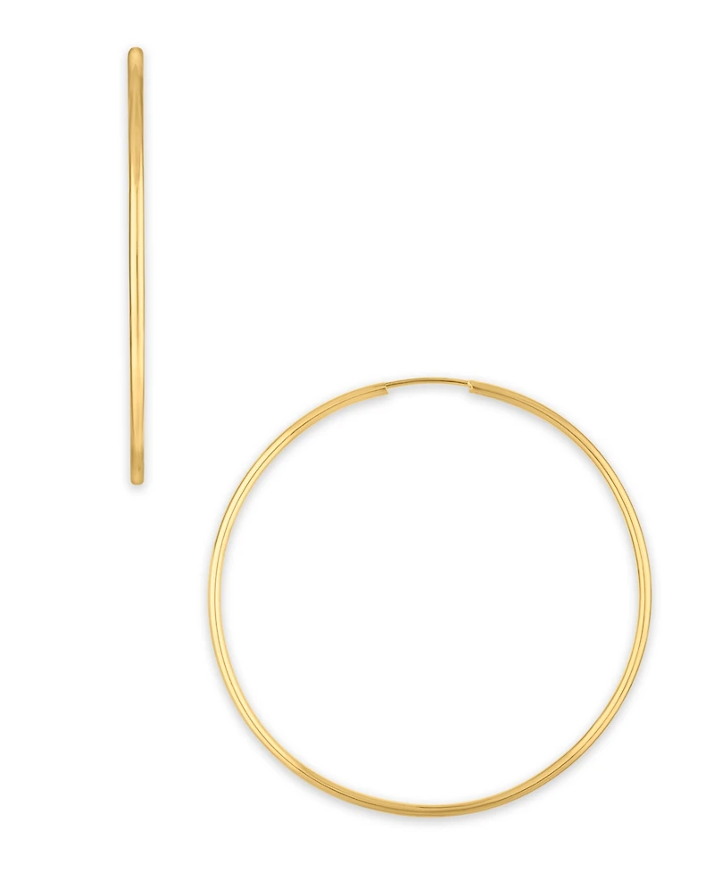 Macy's Polished Continuous Hoop Earrings in 10k Yellow Gold
