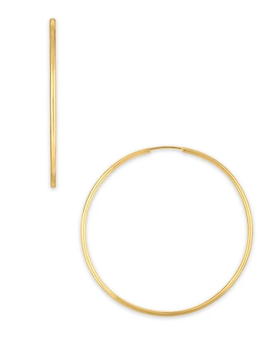 Macy's Polished Continuous Hoop Earrings in 10k Yellow Gold