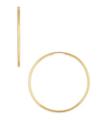 Macy's Polished Continuous Hoop Earrings in 10k Yellow Gold