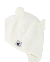Deux par Deux Toddler Unisex (2T-3T) Winter Sherpa Hat with Ear Flaps and Ears