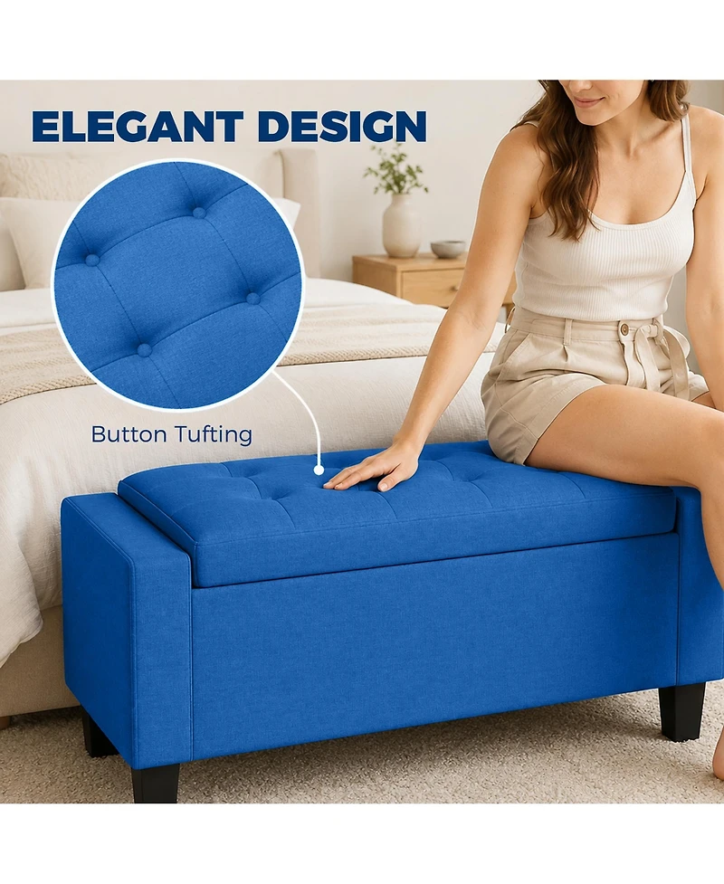 Homcom Storage Ottoman with Tufted Armrests