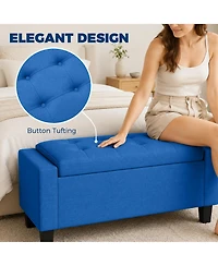Homcom Storage Ottoman with Tufted Armrests