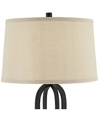 360 Lighting Marcel Industrial Table Lamps Set of 2 with Round Risers 24 1/4" High Led Nightlight Usb Port Shade for Living Room Desk