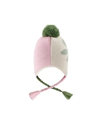Deux par Deux Toddler Girl (2-4) Winter Peruvian Knit Hat with Pompom