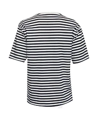 Pre-Owned Prada Women's Striped Logo Cotton Knit T-Shirt