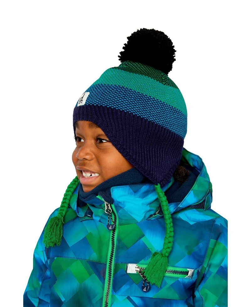 Deux par Deux Toddler Boy (2-4) Winter Peruvian with Pompom Knit Hat