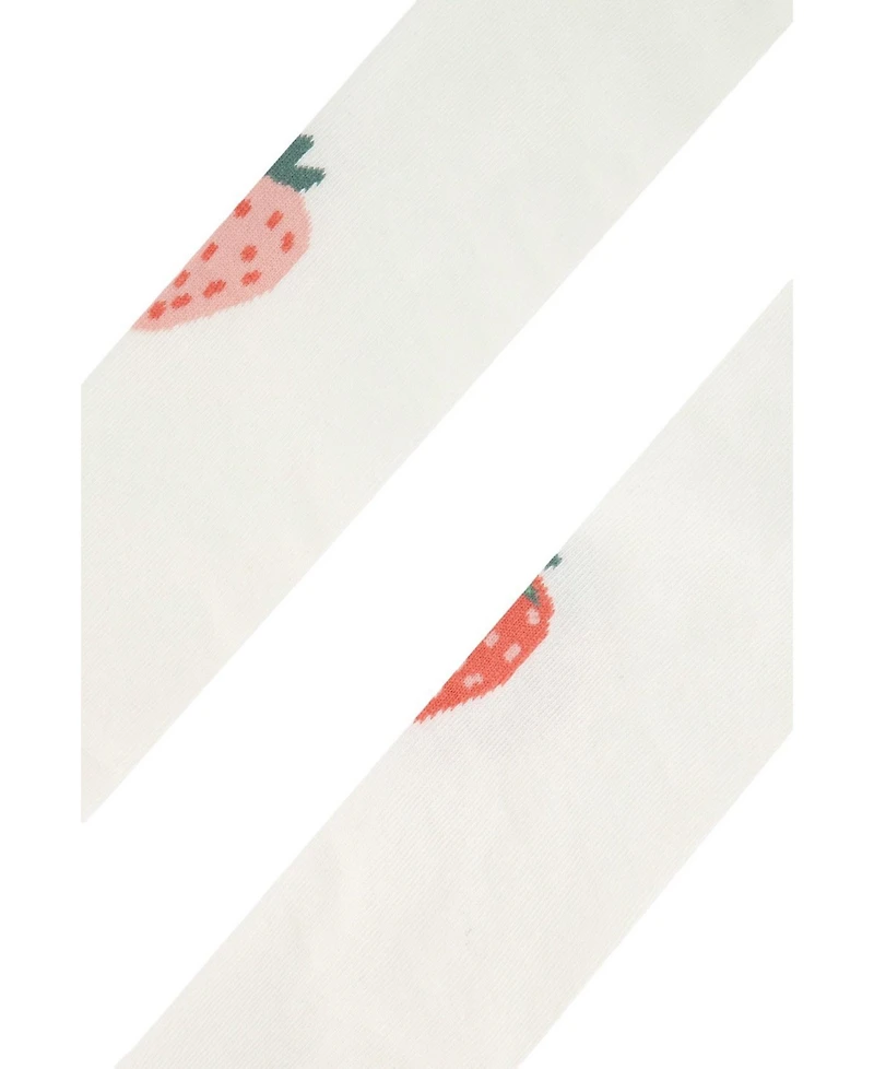 Deux par Deux Toddler Girl (3T to 4T) Knit Strawberry Tights