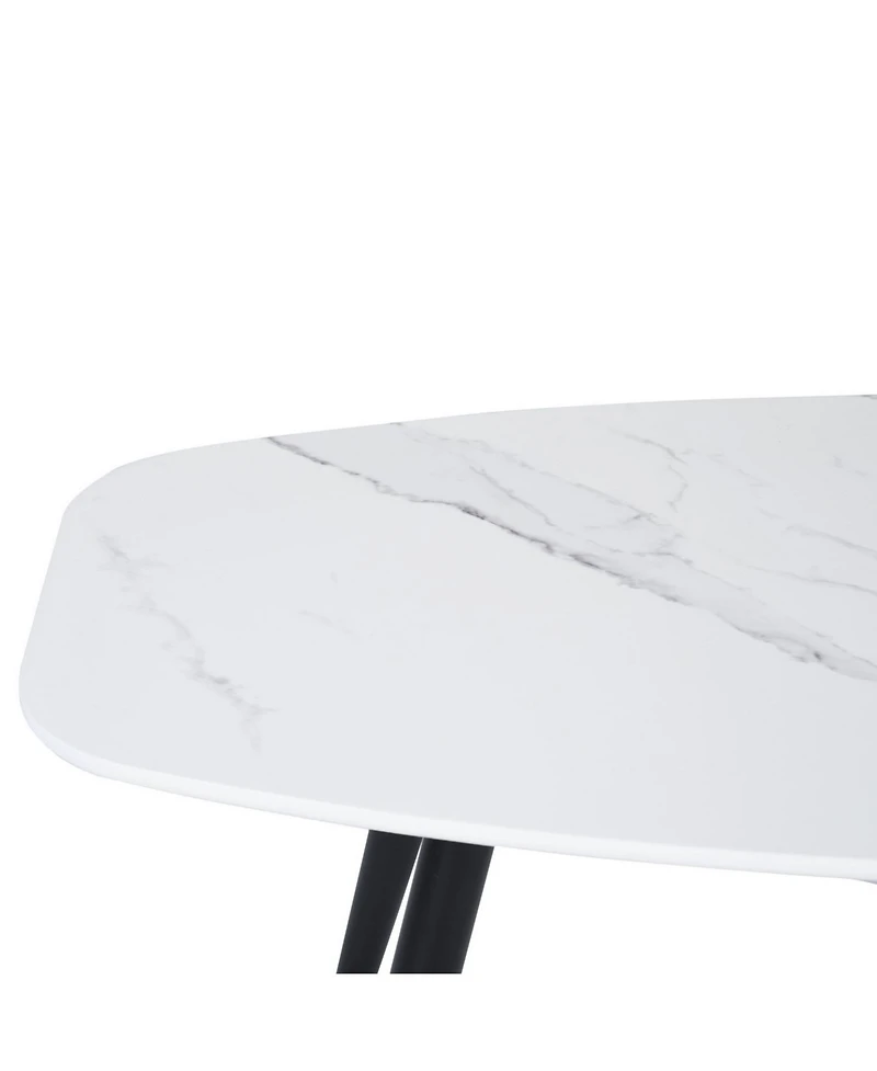 HomeRoots 43" Faux Marble And Steel Coffee Table