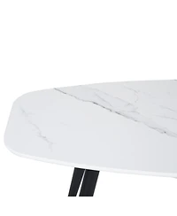 HomeRoots 43" Faux Marble And Steel Coffee Table