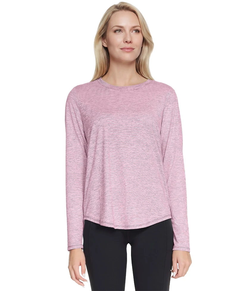 Skechers Women's Swift Stripe Long-Sleeve Crewneck T-Shirt