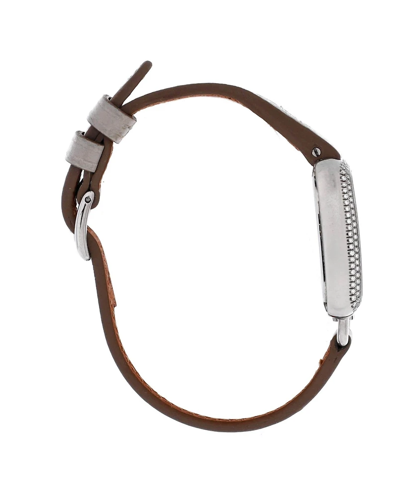 Pre-Owned HERMES Galop d'Hermes Quartz Watch in Stainless Steel and Leather with Diamond Bezel 21mm