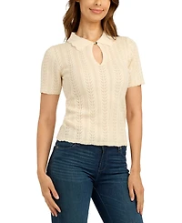 Bcx Women's Pull-On Polo Collar Sweater