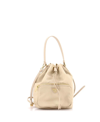 Pre-Owned Prada Small Drawstring Bucket Bag Tessuto
