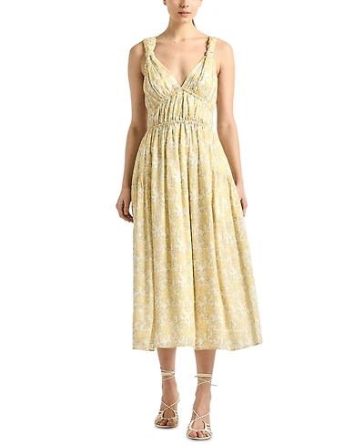 Derek Lam 10 Crosby Women's Sorrel Printed V-Neck Voile Midi Dress