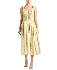 Derek Lam 10 Crosby Women's Sorrel Printed V-Neck Voile Midi Dress