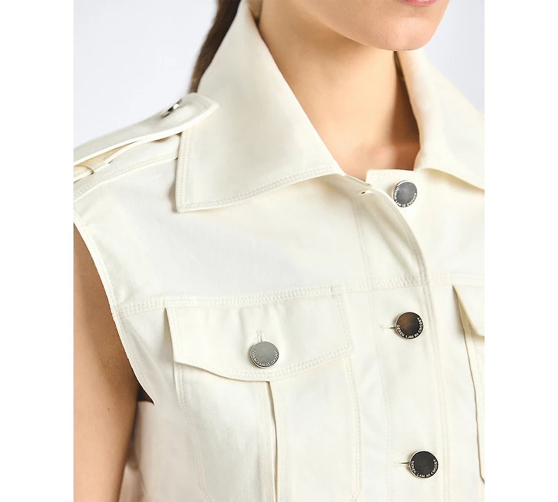 Derek Lam 10 Crosby Women's Illiana Stretch Twill Utility Vest