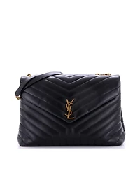 Pre-Owned Saint Laurent Large Loulou Shoulder Bag Matelasse Chevron Leather