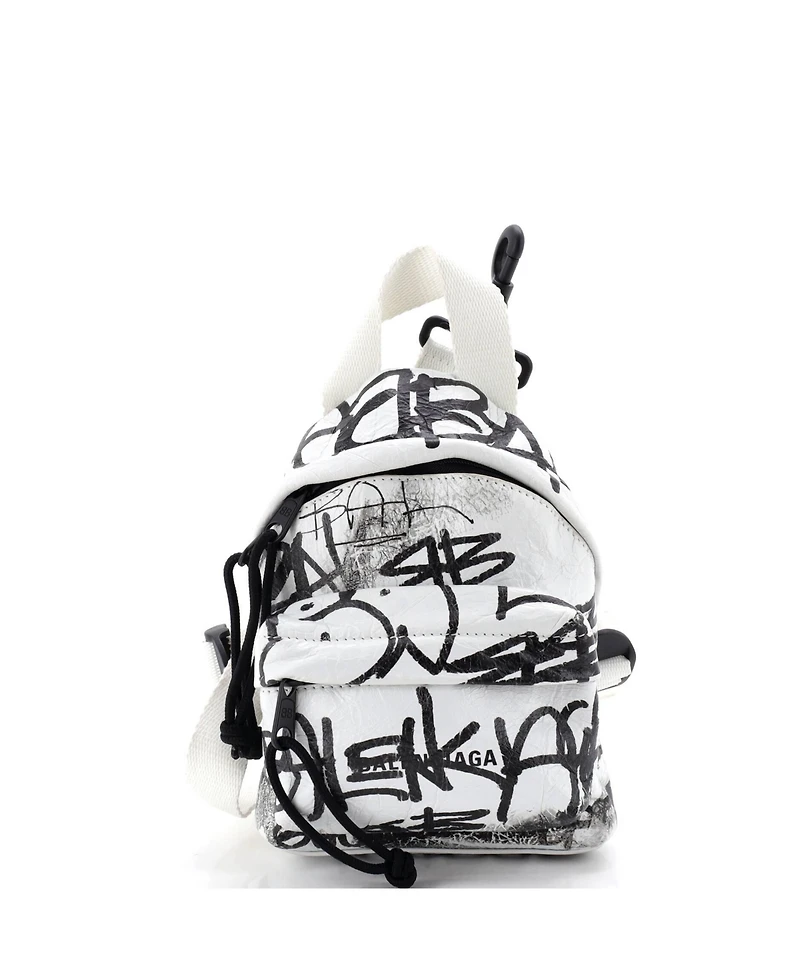 Pre-Owned Balenciaga Mini Explorer Graffiti Backpack Leather