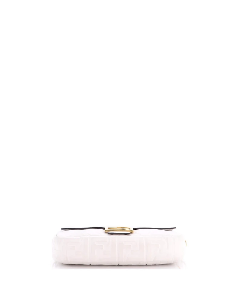 Pre-Owned Fendi Medium Baguette Nm Bag Zucca Embossed Leather