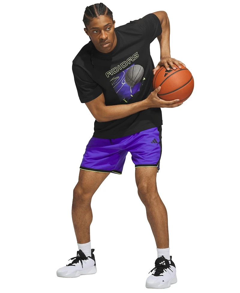 adidas Men's Bold Basketball Court Graphic Crewneck T-Shirt