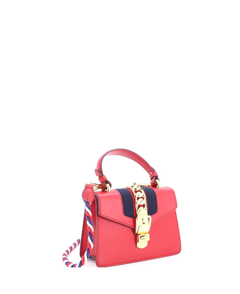 Pre-Owned Gucci Mini Sylvie Top Handle Bag Leather