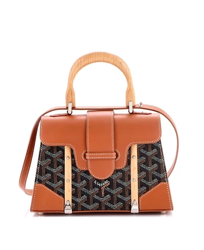 Pre-Owned Goyard Mini Structured Saigon Top Handle Bag Coated Canvas with Leather
