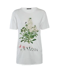 Pre-Owned Alexander Mcqueen Women's Embroidered Botanical Jersey T-Shirt