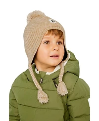 Deux par Deux Toddler Unisex Winter Peruvian Knit Hat with Pompom Taupe