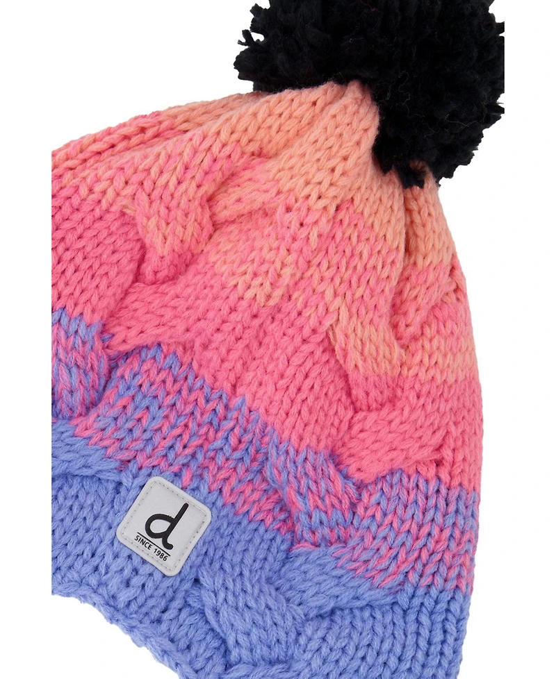 Deux par Deux Toddler Girl's (2-4) Winter Peruvian Knit Hat with Pompom Gradient