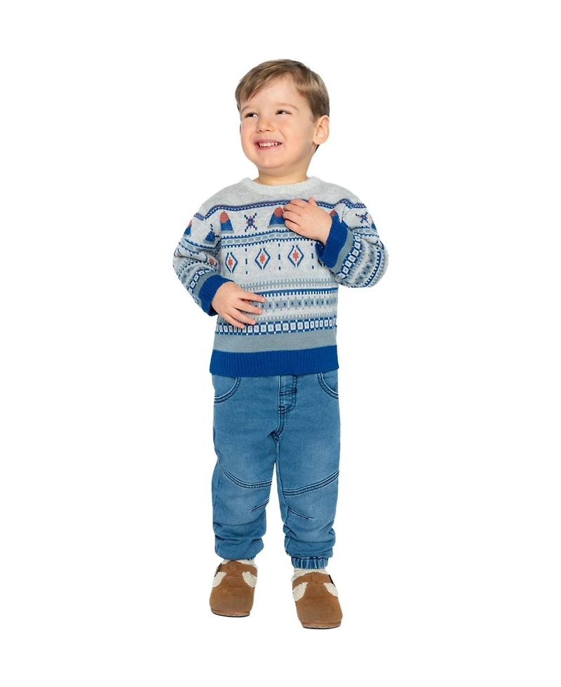 Deux par Little and Big Boy (6-8) Jacquard Knit Sweater