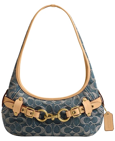 Coach Belted Ergo Signature Loved Denim Small Shoulder Handbag