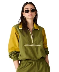 Steve Madden Womens Khoda Zip Front Jacket Mid Rise Barrel Track Pants