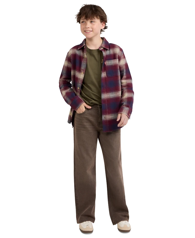 Levi's Boys' 8-20 Shadow Plaid Long-Sleeve Shirt