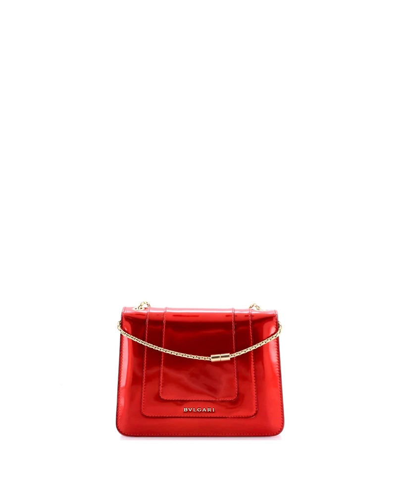 Pre-Owned Bvlgari Small Serpenti Forever Square Shoulder Bag Metallic Leather