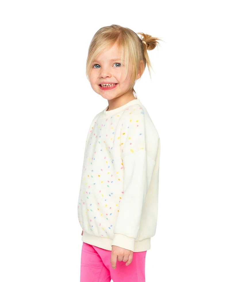 Deux par Toddler Girls (2T - 5T) Bi-Material Sweater