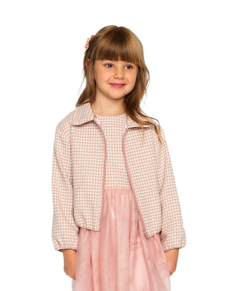 Deux par Little and Big Girl 6-14Y Bomber Jacket Houndstooth