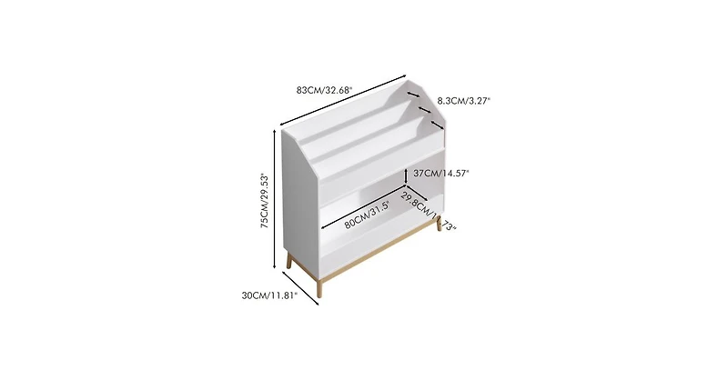 flynama Toddler Book Display Shelf with Storage Bin Wooden Kids Bookcase