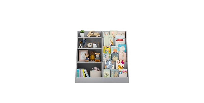 Flynama 4-Tier Kids Mdf Bookshelf, Multi-use Toy and Book Storage Unit for Nursery Playroom Bedroom