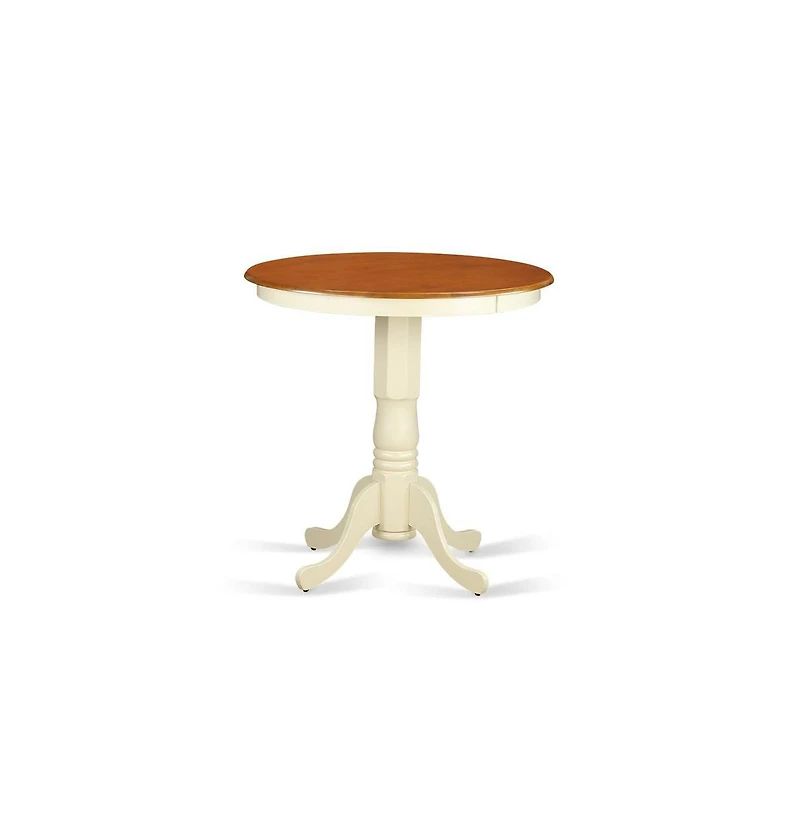 East West Furniture 5 Piece counter height Table and chair set-pub Table and 4 bar stools with backs