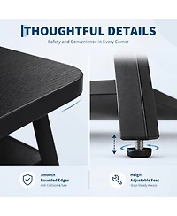 gaomon Rectangle Coffee Table for Living Room with Round Corners, Industrial Small 2-Tier Storage Shelf, Easy Assembly