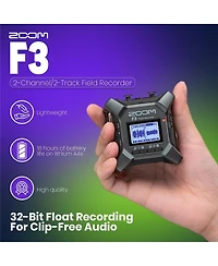 Zoom F3 2-Channel/2-Track Field Recorder, Bundle with Bluetooth Adapter