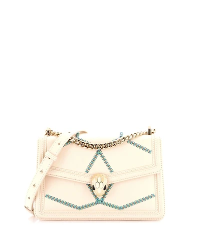 Pre-Owned Bvlgari Small Serpenti Forever Shoulder Bag Whipstitched Leather
