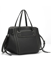 Susu Hadley Leather Tote Bag Structured Shoulder Purse Minimalist Convertible Crossbody with Top Handles