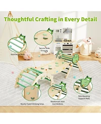 homfan 72.8 x 20.5 22.8 Inch Kids Climbing Frame Engineered Wood Toddler Indoor Play Gym Arch for Physical Fun, Wooden