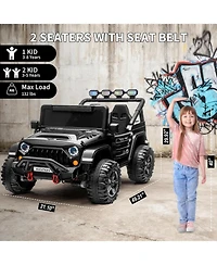 homfan 49.2 x 31.1 29.9 Inch Kids Electric Ride On Car 24V 2 Seater 4WD with Remote Control for Outdoor Play.